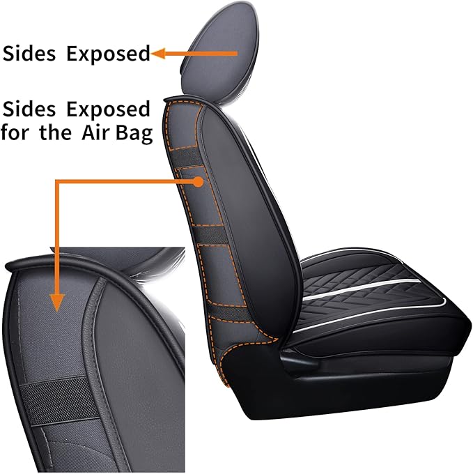 Tomatoman Tacoma Seat Covers Compatible with Toyota Tacoma 2005-2022 2023 2024 2025 2026 Truck Access Crew Double Cab TRD Offroad SR5 V6 Waterproof Faux Leather Car Cushions(Full Set/Black-White)