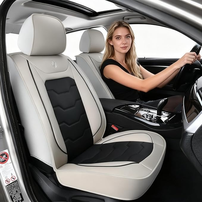 Gray Car Seat Covers for Ford Bronco Sport 2021-2025 Car Seat Cover, Waterproof PU Leather, 5 Piece Full Set, Easy to Clean and Install, Wear Resistance, Protect and Upgrade Seats