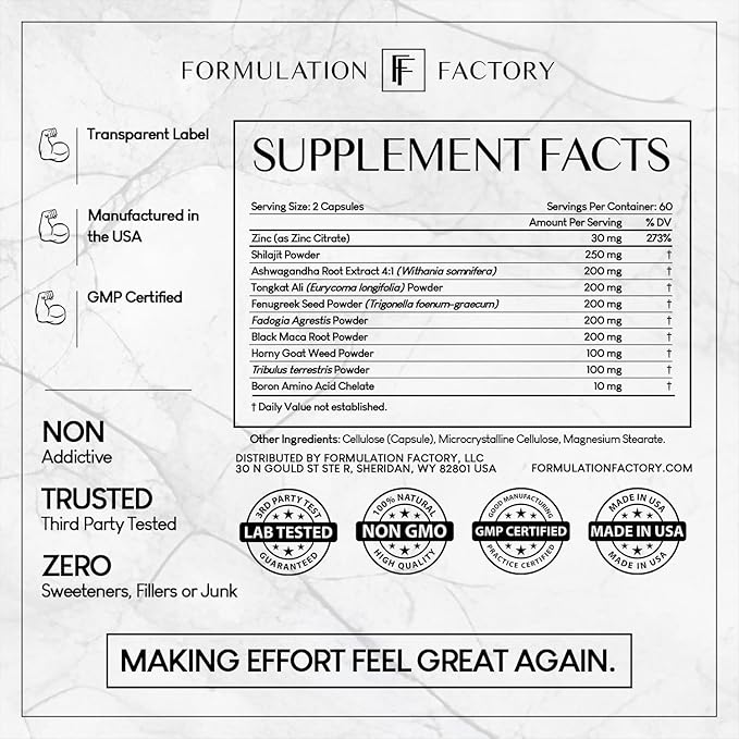Self Obsessed 10 in 1 Masculinity Maximizer Supplement, Shilajit for Men, Tongkat Ali, Ashwaganda, Fenugreek Muscle Growth, Energy Management, Drive, Strength, Recovery 1-month supply (Pack of 1)