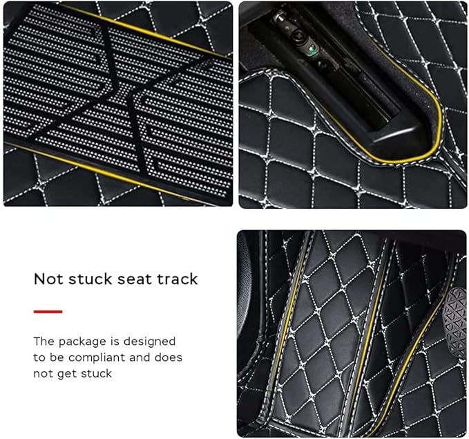 MELKEN Custom Fit Leather Car Floor Mats for 95% of Cars Full Coverage Floor Liners Car Mats (Red)