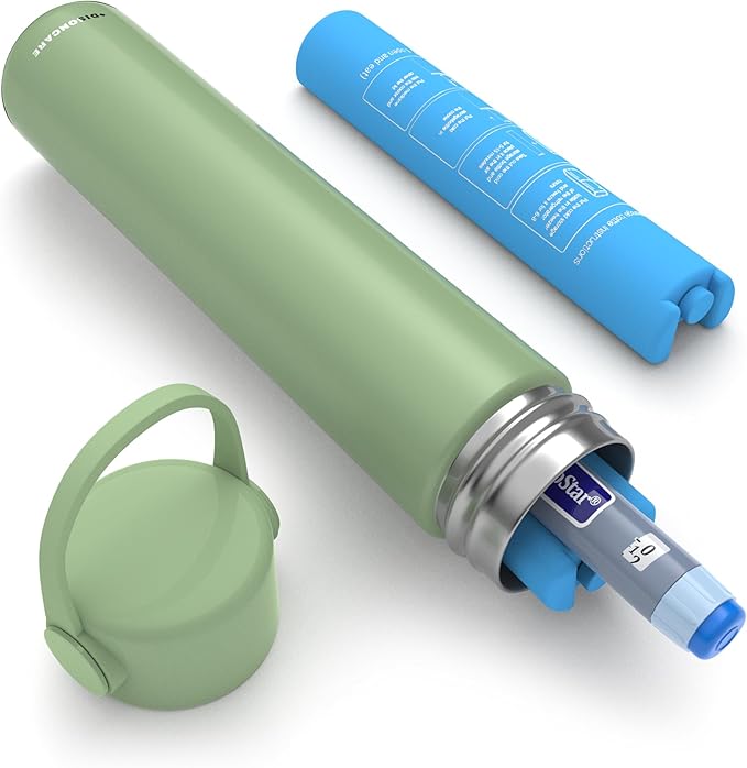 DISONCARE Holiday Insulin Cooler Travel Case 16H 1 Pen Medicine Cooler for Travel TSA Approved Diabetic Insulina EpiPen Carry Case with Medical Alert Tag