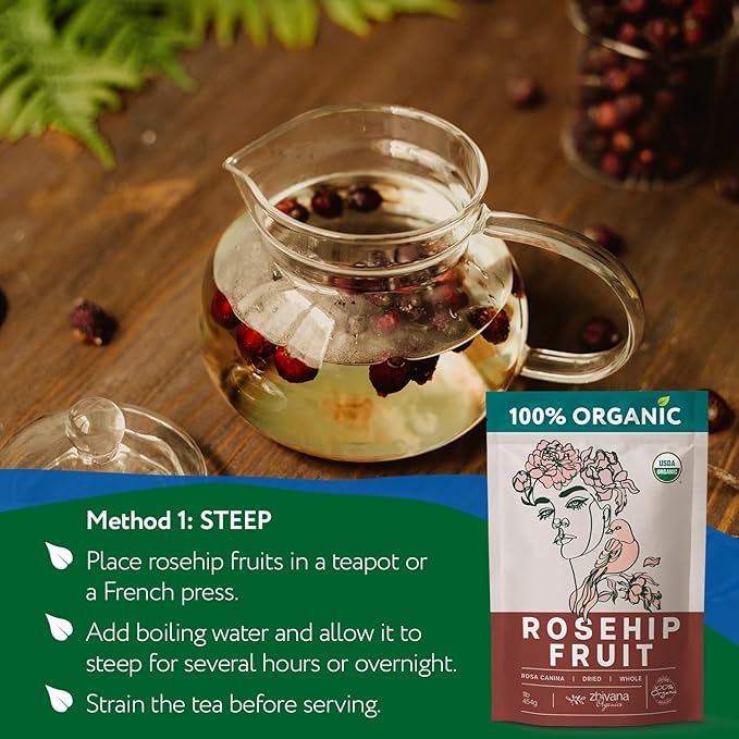 Rosehip Fruit Tea (Pack of 4) - Immune Support, Vitamin C from Food, Digestive Tea - For Kids & Adults - 4 LB