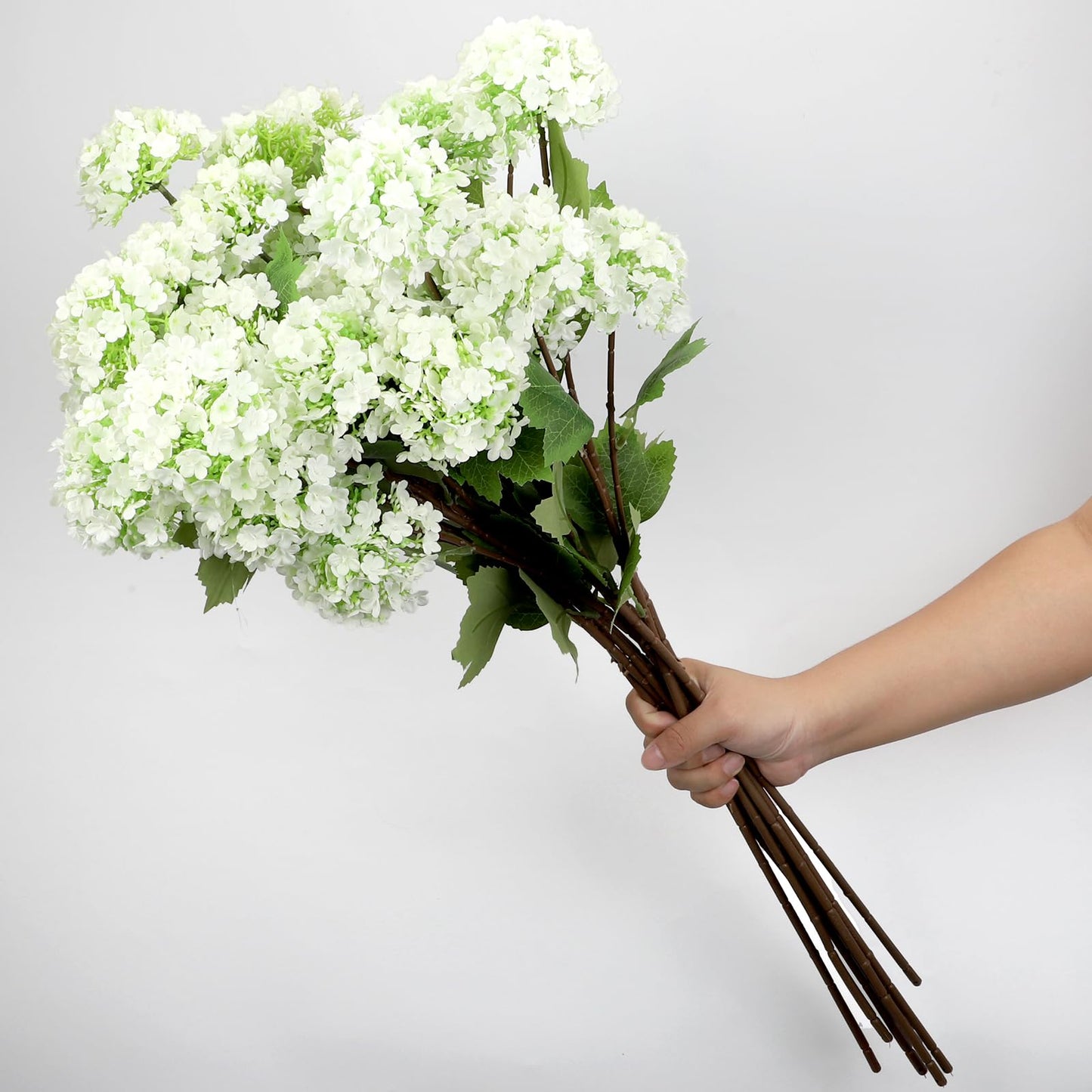 OBDXZHC 6PCS 31.5inch Hydrangea Artificial Flowers, 18 Head Faux Hydrangea Flower, Silk Hydrangea Bouquets, Fake Stems for Home Decor Party Bouquet Wedding Centerpieces Decoration, White