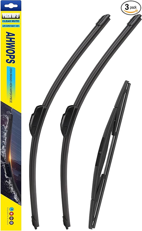 Front Wiper and Rear Wiper Blade Replacement for 2019-2023 Honda passport OEM Wiper Blades, Genuine Replacement (26“/24”/16” 3-Pack)