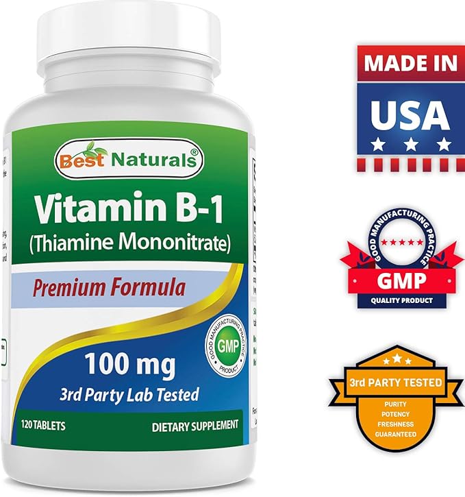 Best Naturals Vitamin B1 as Thiamine Mononitrate 100 mg Tablets (120 Count (Pack of 3))