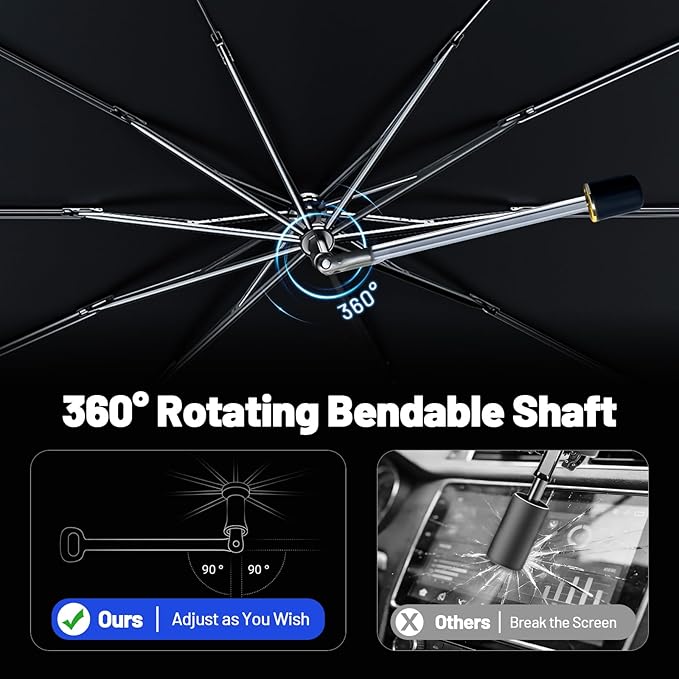 Car Windshield Sun Shade for Toyota RAV4 2013-2018 –[Reflective Coated Fabric] Sunshade Umbrella for Front Window, Car Shades Sun Visor Keep Car Cool and Protects Interior, 1:1 Exact Fit