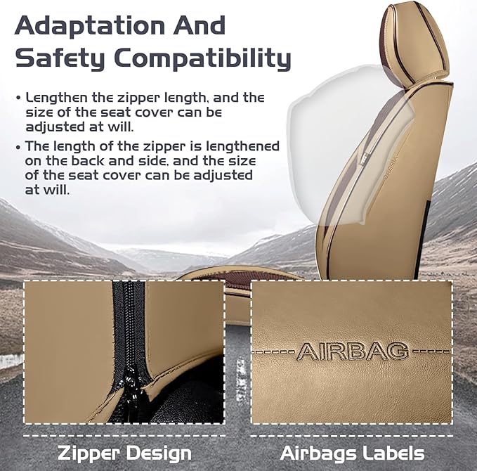 Truck Seat Covers for Chevy Silverado 2500 2007-2026, Waterproof Premium Leather Full Coverage Car Seat Cover, Muscle Sport Style Auto Interior Seat Cover Sets (Front Set/Brown Coffee)