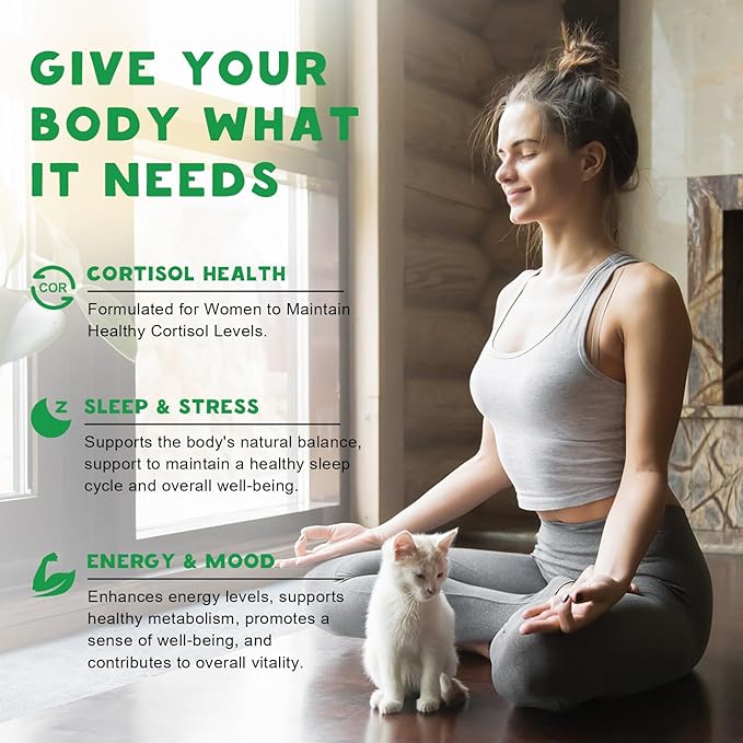 Cortisol Supplements Gummies for Women, Magnesium Ashwagandha Rhodiola Rosea and L-theanine Complex for Women, Maintain Healthy Cortisol Levels - 30 Day Vegan Supply
