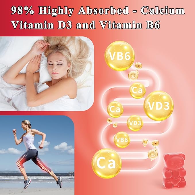Magnesium Glycinate Gummies 800mg Per Serving, Sugar Free Magnesium Supplement with Magnesium Malate, Calcium, Vitamin D3, B6, CoQ10 for Calm Support & Sleep for Adults Kids
