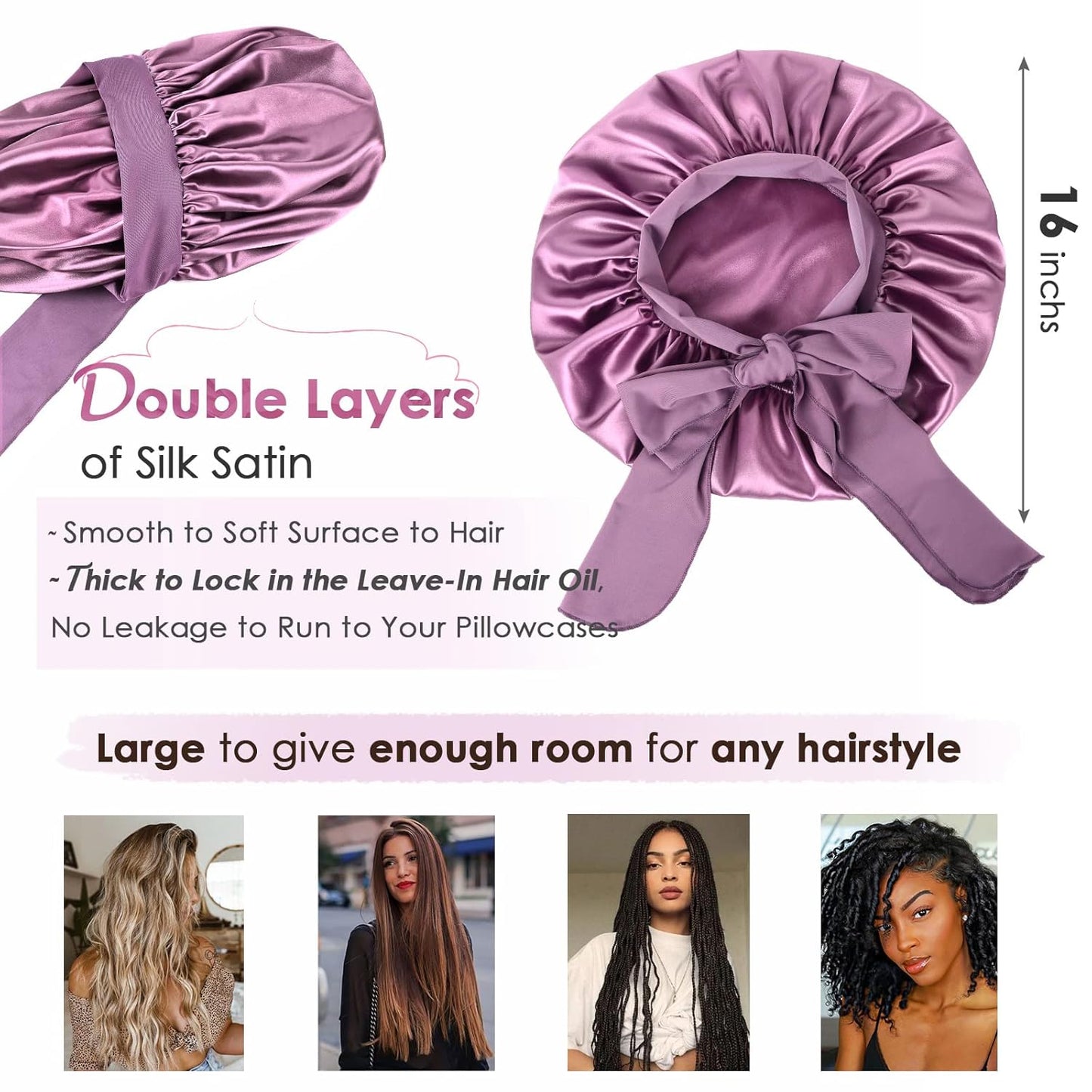 Silk Bonnet for Sleeping | Double Layer Satin Lined | Curly Hair - Sage