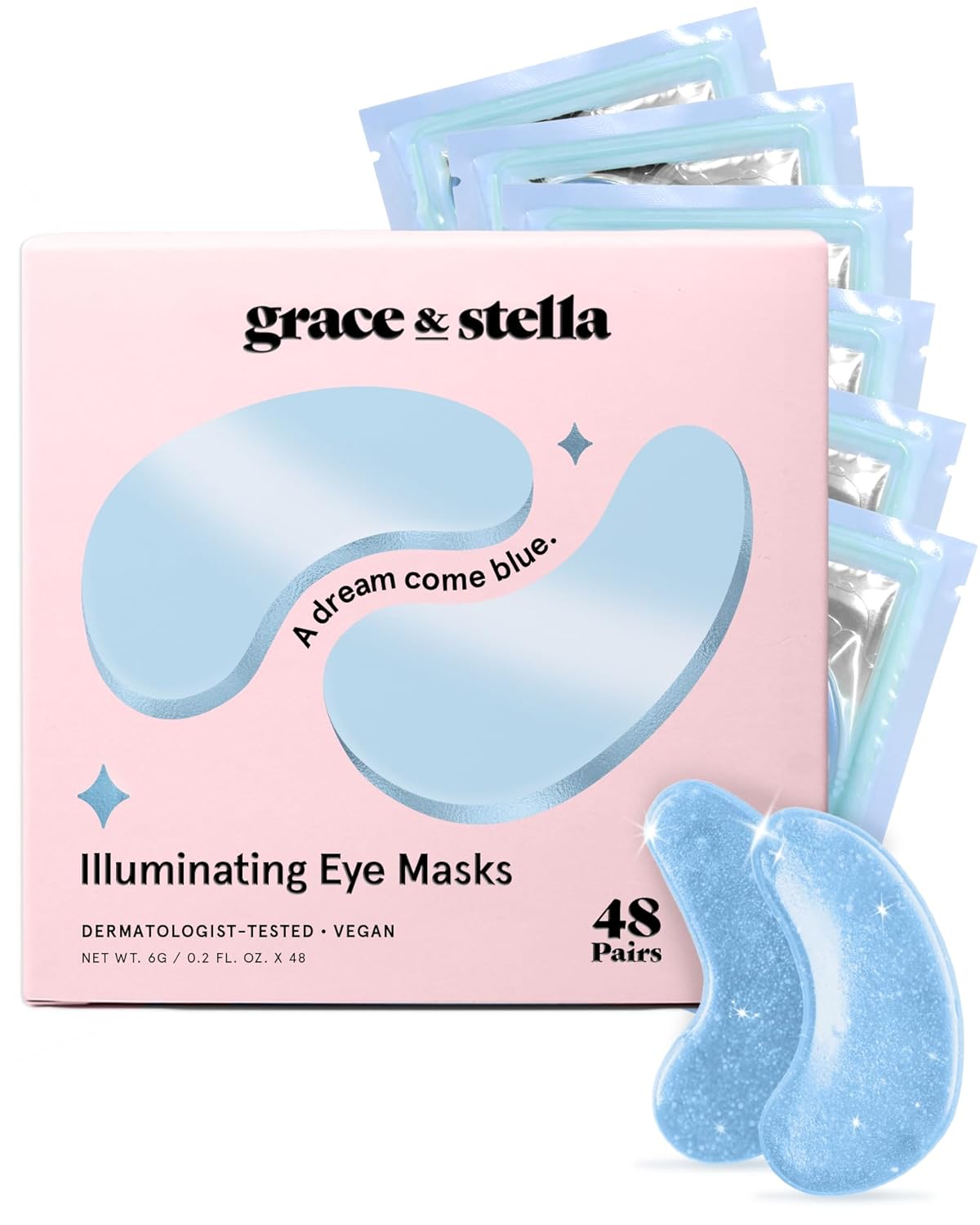 Grace & Stella Vegan Under Eye Masks | Reduce Dark Circles & Puffiness (24 Pairs)