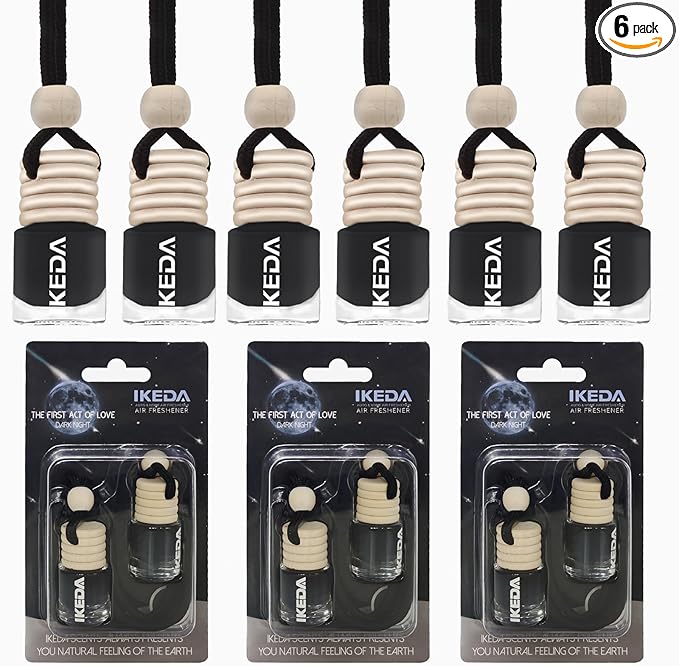 Car Air Freshener 4ml Car Scents | 45-Days Keep Fragrance | Automotive Hanging Diffuser Bottles | Remove Auto Odor Long Lasting Fresh Air for Women Deodorizer (6pcs Dark Night)