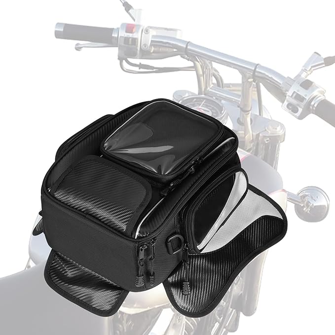 Motorcycle Tank Bag for Honda CBR300R CBR500R CBR650R, Oxford Magnetic Motorbike Bag Water-Resistant Motorcycle Gas Tank Bag with Magnets and Straps for Touring,B/Magnetic