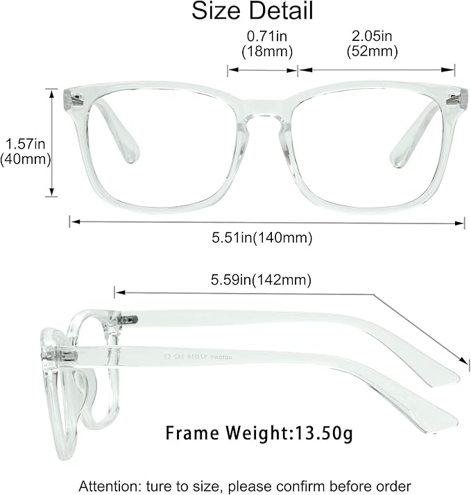YEIN Bifocal Reading Glasses with Blue Light Blocking Lenses, Bifocal Reader for Women and Men, Vintage Square frame with Spring Hinge (+0.00/+1.25 magnification)