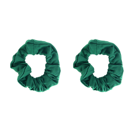 Set Of 2 Solid Scrunchies (Dark Green)