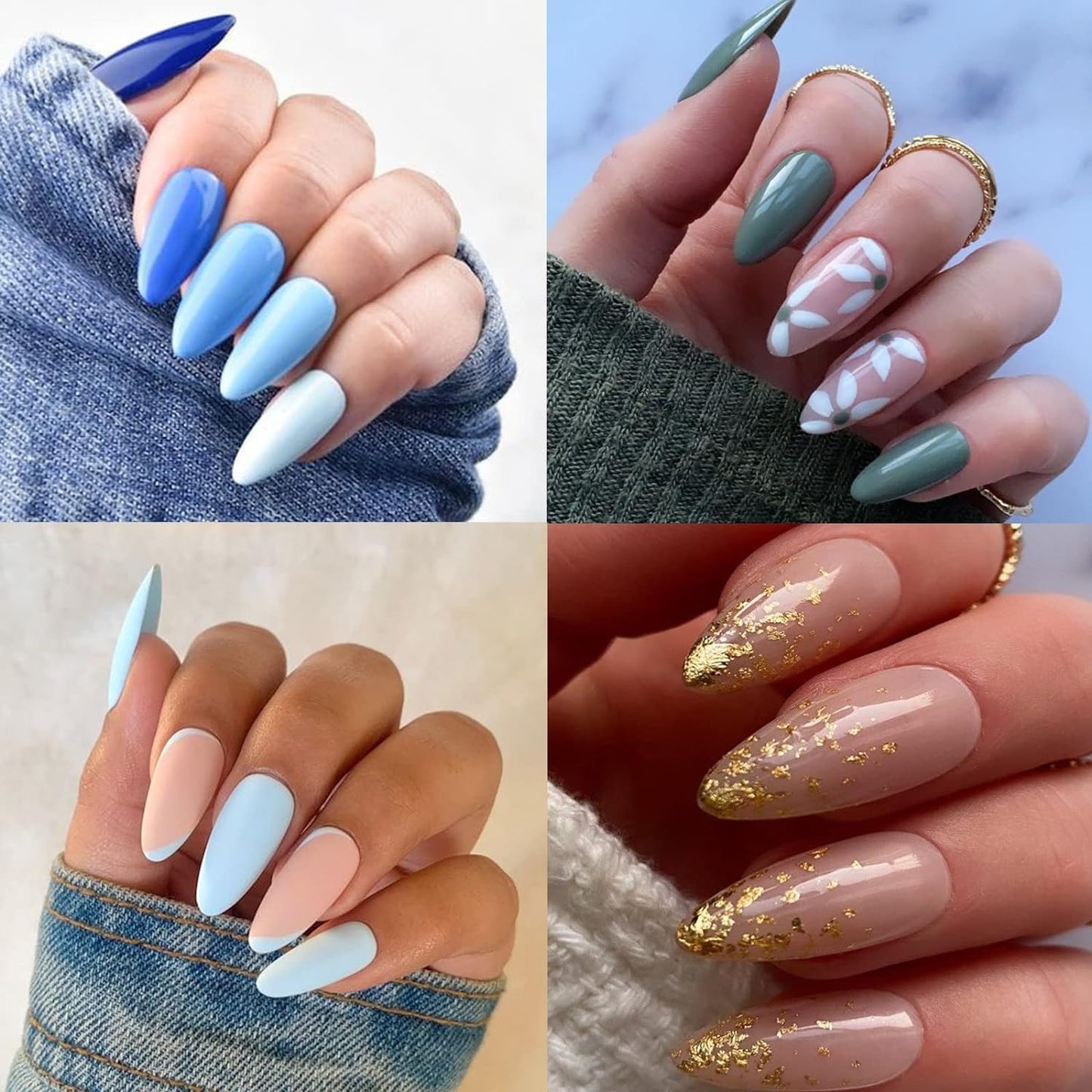 UNA GELLA Square Toe Nail Tips | 504 Pcs Soft Gel Full Cover | DIY Pedicure