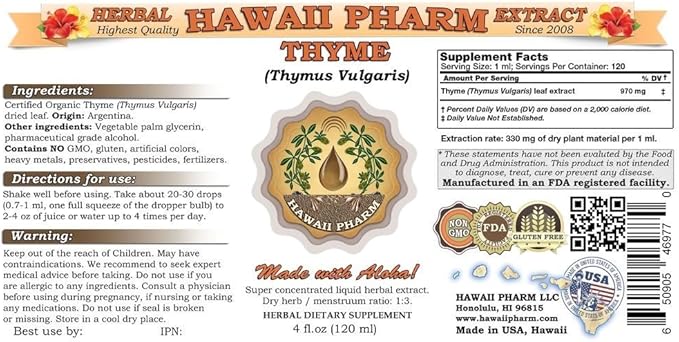 Thyme (Thymus vulgaris) Liquid Extract 2x2 fl.oz