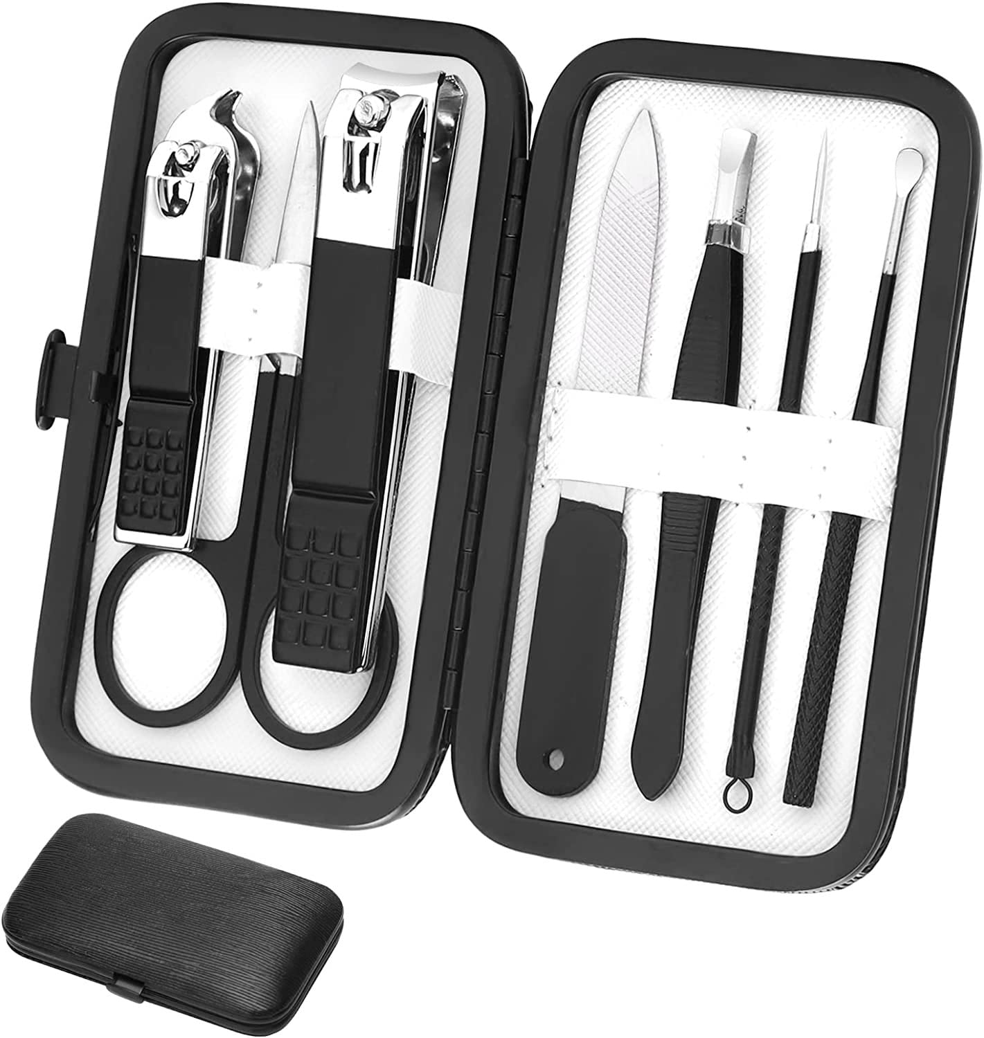 Manicure Set Professional Grooming Kits, Nail Clippers Pedicure Kit 8Pcs Nail Kit Pedicure Set Tools With Aceoce Travel Case For