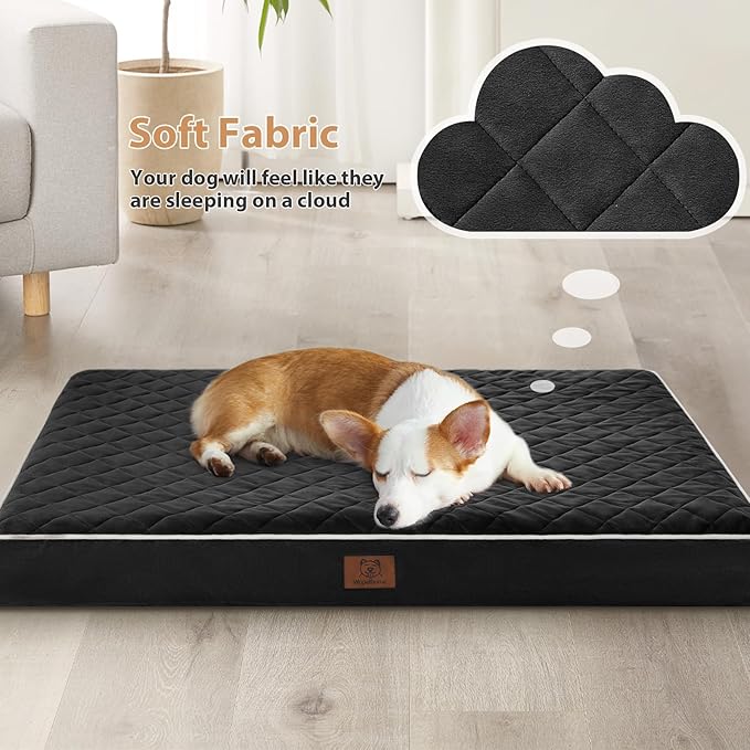 WNPETHOME Orthopedic Dog Bed for Crate, Waterproof Extra Large Dogs Bed with Removable Washable Cover, Multi-Needle Quilting Dogs Crate Beds