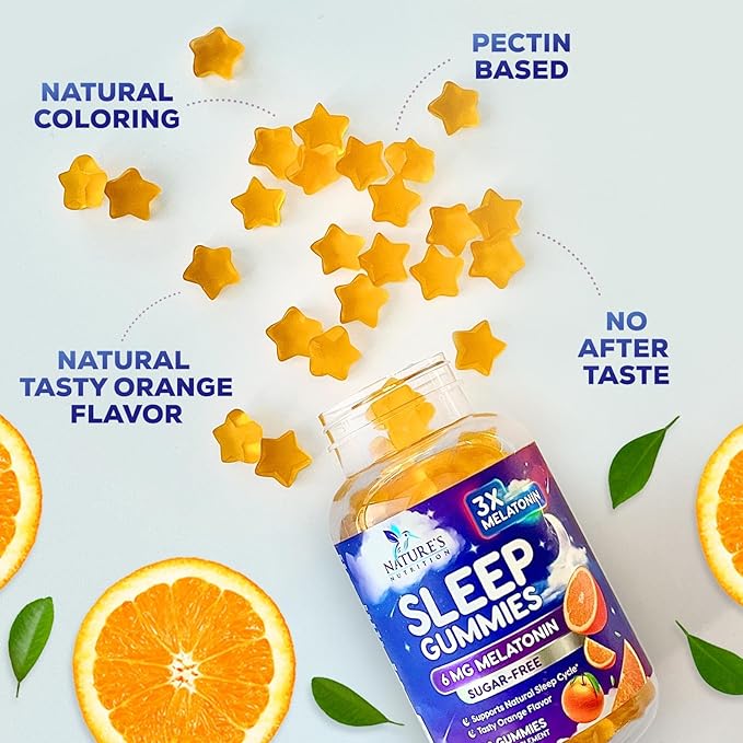 Melatonin Sleep Gummies Sugar Free - 6 mg Natural Melatonin Sleep Gummies for Adults, Extra Strength Sleep Gummy Supplements, Occasional Sleeping Support Supplement, Gomitas para Dormir - 120 Gummies