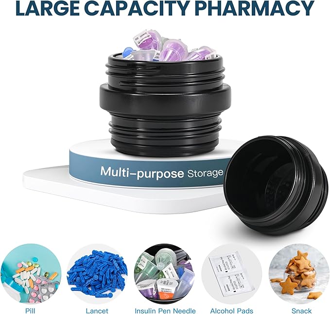 Insulin Cooler Travel Case TSA Approved, 60H Refrigerated Diabetes Travel Organizer with Ice Packs, Large Medication Cooler with Needle Compartment for Diabetic Supplies (Blue)