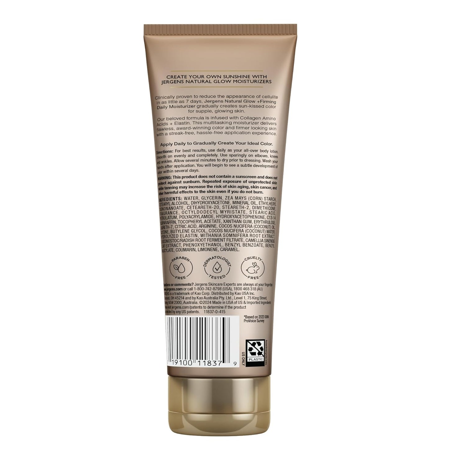 Jergens Natural Glow Daily Moisturizer | Firming for Medium to Tan Skin