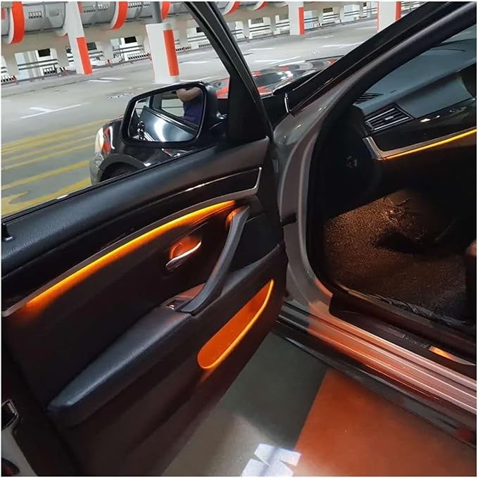 2 Colors Interior Led Stripe Decorative Door Ambient Light Compatible with BMW 5 Series F10/f11(Beige Door Cups Ctrl)
