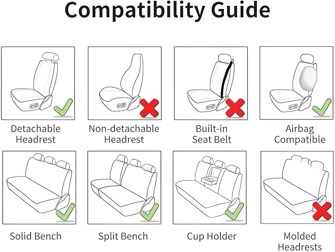 Car Seat Covers Full Set Beige, Luxury Faux Leather Car Seat Covers Waterproof Non-Slip Seat Protector Universal Fit for Most Cars SUVs Trucks Pick-ups,Car Accessories for Front Seats and Back