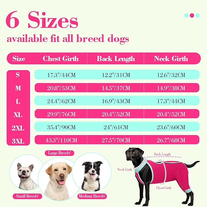 ROZKITCH Dog Surgery Leg Sleeve Rear Legs, Male Female Pet Prevent Licking Wound Elbow Knee Protector, Dog Recovery Suit Cone Collar Alternative Pants Shirt for Wound Heal Wrap Rosered L