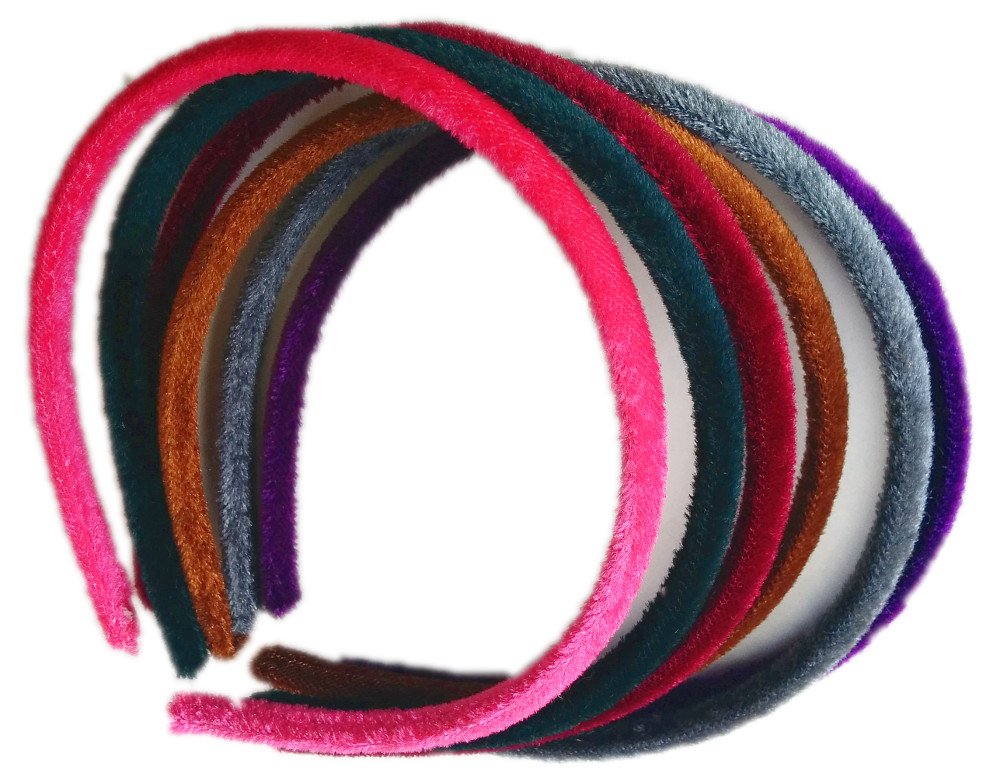Threddies Skinny Velvet Headband Set Of 6 Assorted