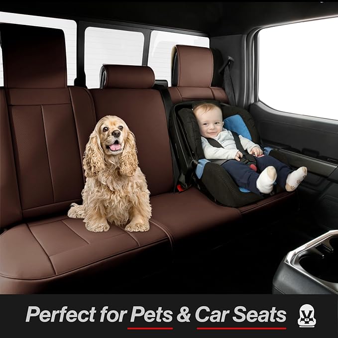 Coverland Custom Fit Car Seat Covers for SUV Compatible with [2022-2026 NX 350, 2022-2025 NX 450h+] Premium Waterproof Non-Slip Interior Seat Protector [Full Set Dark Brown - Size Chart X70]