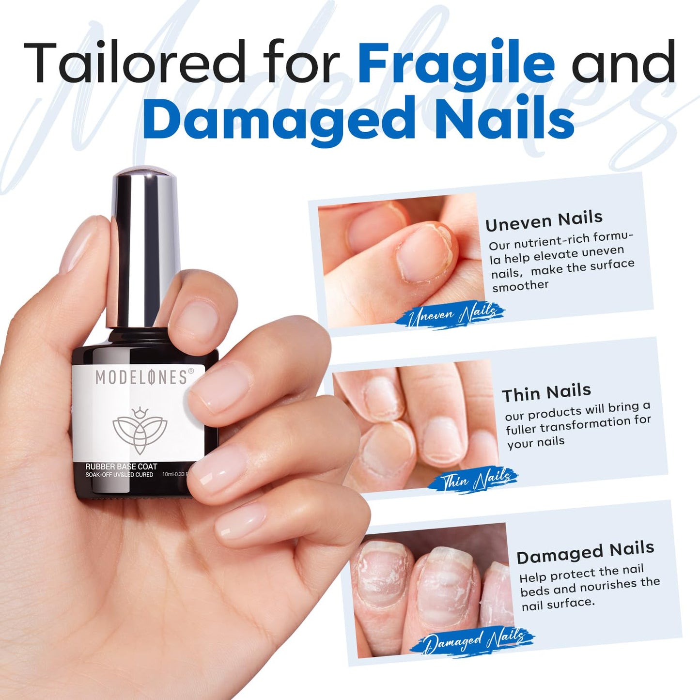 Modelones 15ml Gel Top Coat | Super Shiny No Wipe Base & Top Coat Set