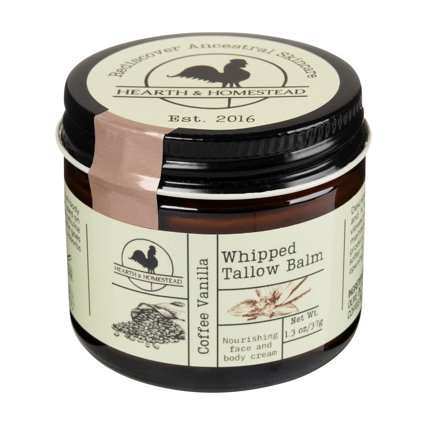 Handmade Coffee Vanilla Whipped Tallow Balm | Organic Body Butter - 1.3 Oz