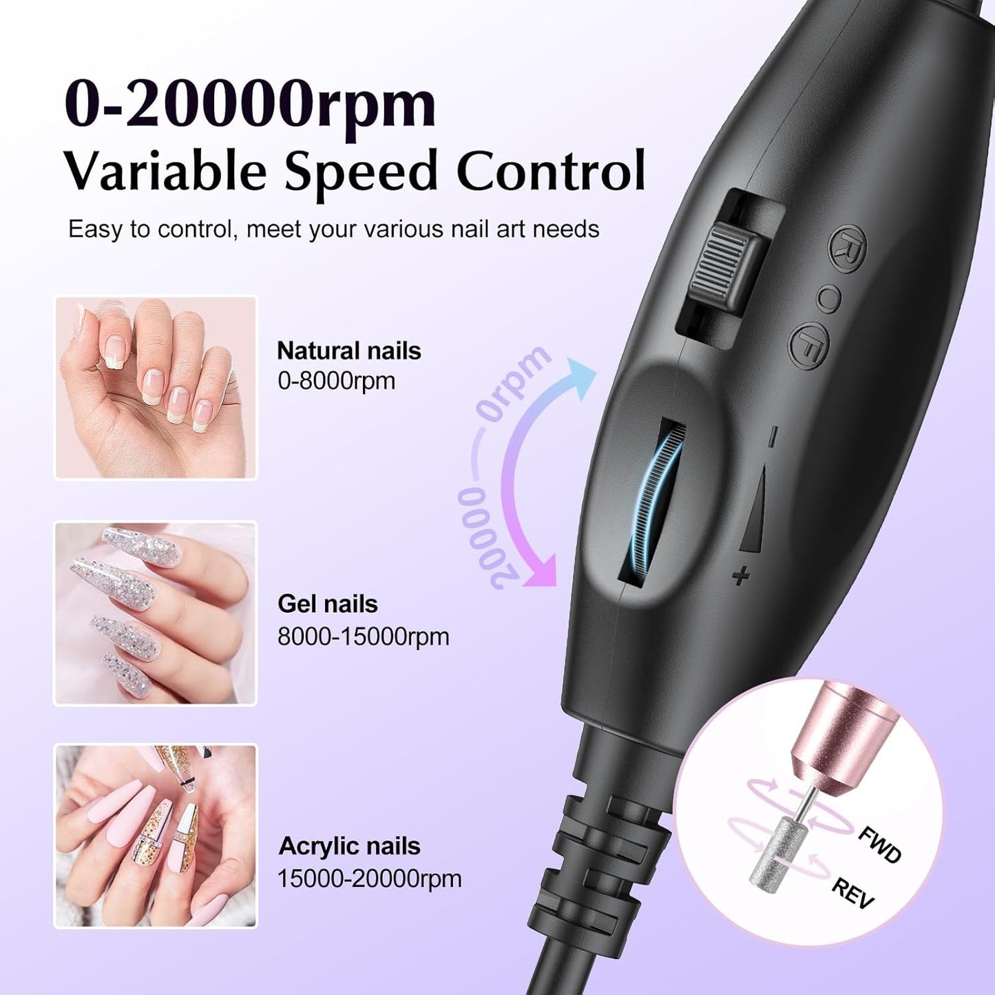 Professional Electric Nail Drill Kit | Portable Acrylic & Gel Nail File