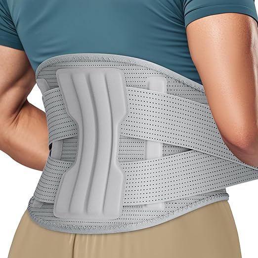 NEENCA Professional Back Brace for Herniated Disc, Lower Back Pain Relief, Lumbar Strain | Adjustable Lumbar Support Belt for Men and Women | Ideal for Work, Lifting, Posture Correction, Sciatica, Scoliosis (Gray, Small)