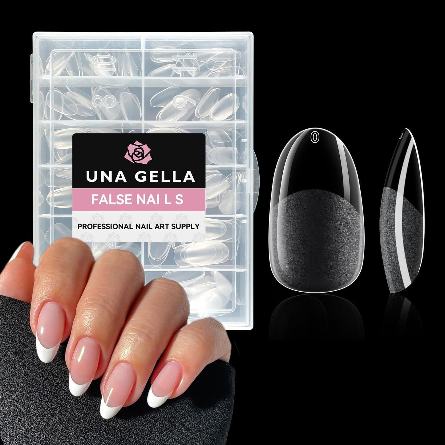 UNA GELLA Square Toe Nail Tips | 504 Pcs Soft Gel Full Cover | DIY Pedicure