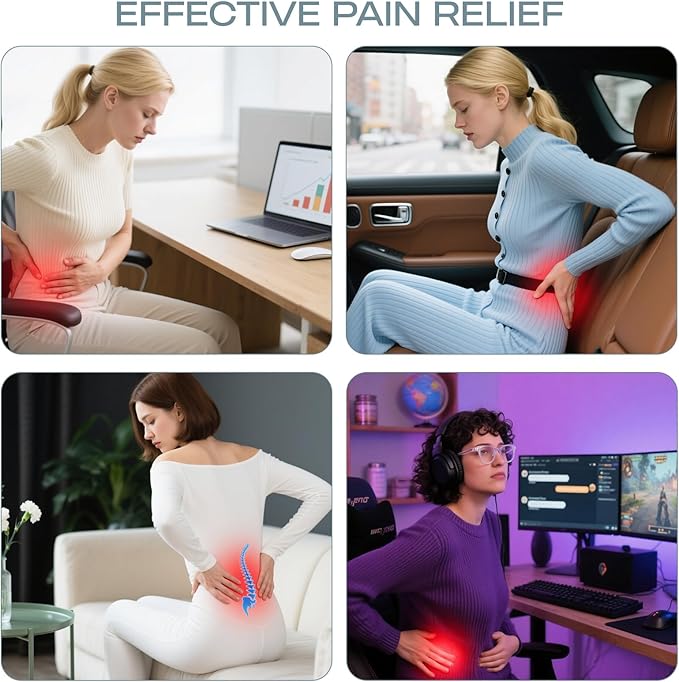 Skechers Lumbar Pillow Premium Memory Foam, Double-Layer-Office Chair Cushion for Tailbone Pain Relief,Butt Pillow for Office Chair,Car seat Cushion,Long Sitting Office Workers,and Car Drivers,Grey
