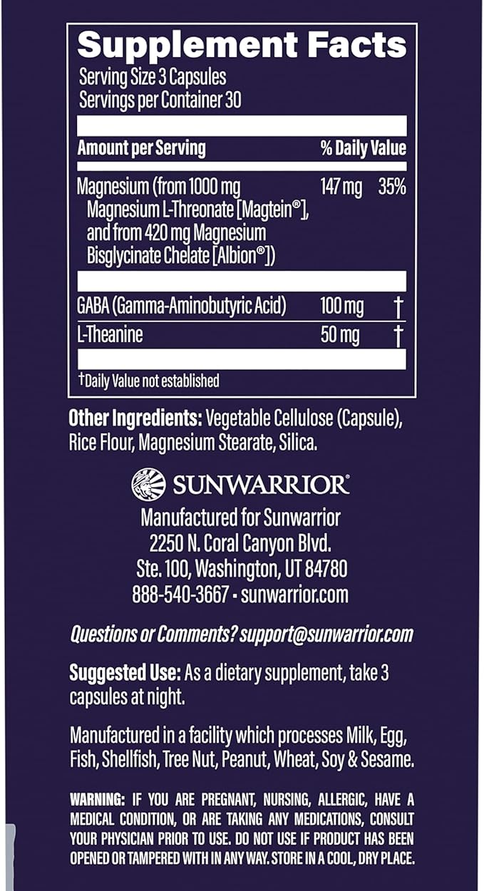 Magnesium Supplement + Zen Capsules Mood, Sleep & Stress Support with Magnesium, L-Theanine & GABA Promotes Relaxation, Sleep Quality & Mental Clarity – Vegan & Non-Drowsy – 90 Capsules