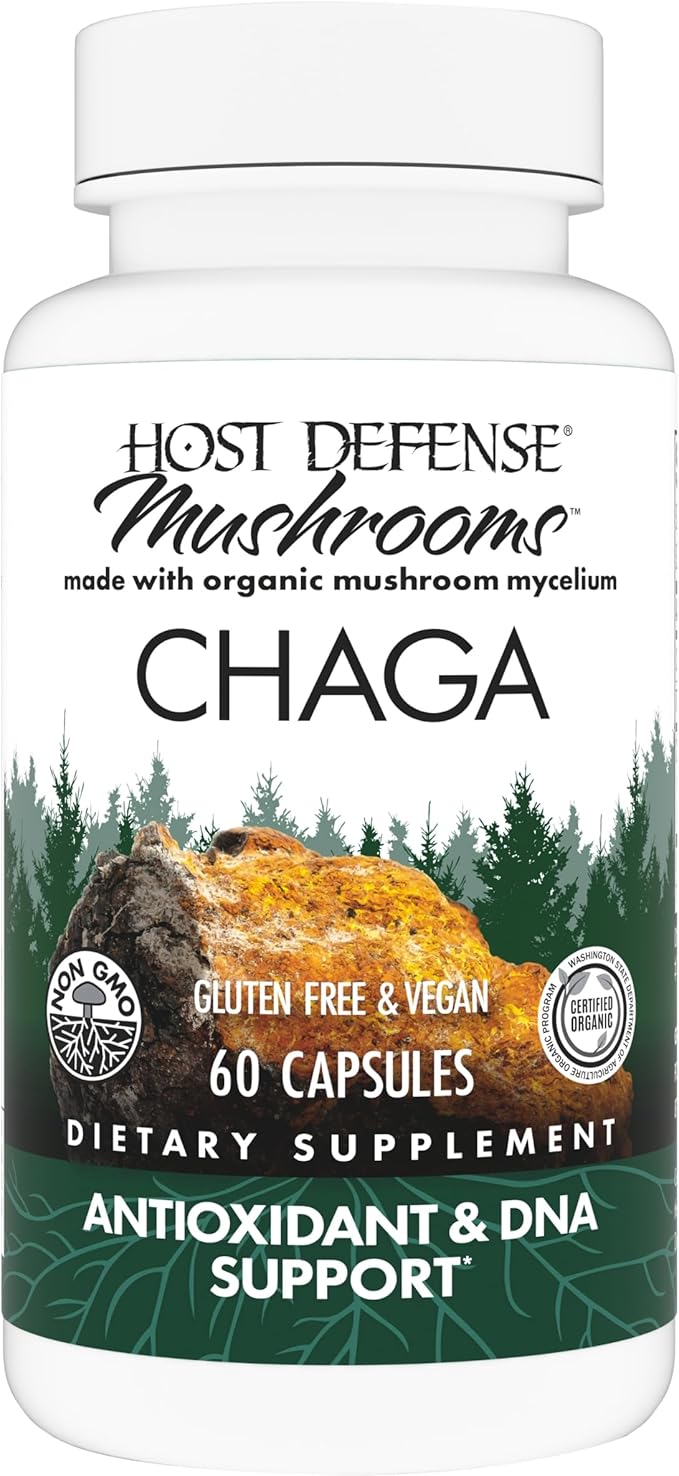 Host Defense Chaga Capsules - Immune System Support Supplement - Chaga Mushroom Capsules for Antioxidant Activity Support - Dietary Mushroom Supplement - 60 Capsules (30 Servings)*