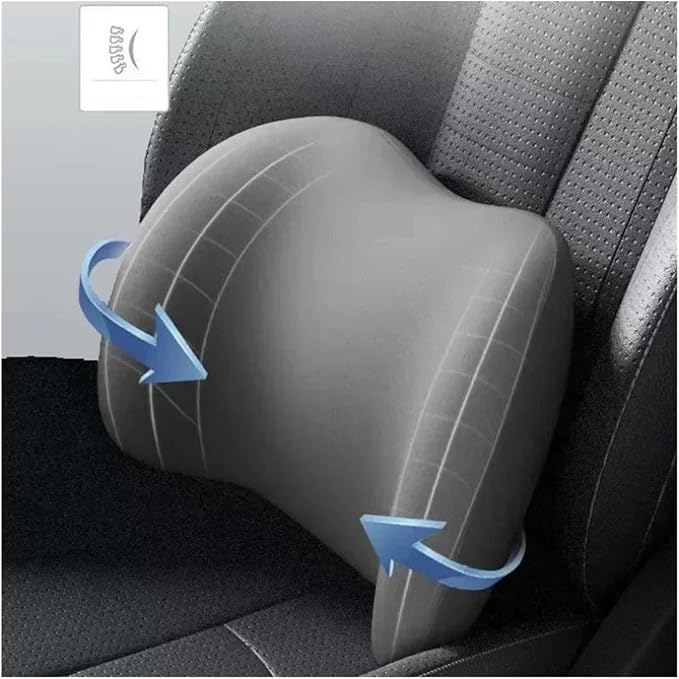 Car Neck Pillow and Lumbar Support Cushion - Memory Foam Backrest for Driver Seat Comfort(Brown)