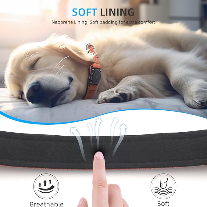 Upgraded AirTag Dog Collar, IP68 Waterproof Air Tag Dog Collar Holder, Reflective, Ultra-Durable, Comfortable Padded, Heavy Duty Dog Collars for Small Medium Large Dogs (XS (10.25"-13"), Orange)