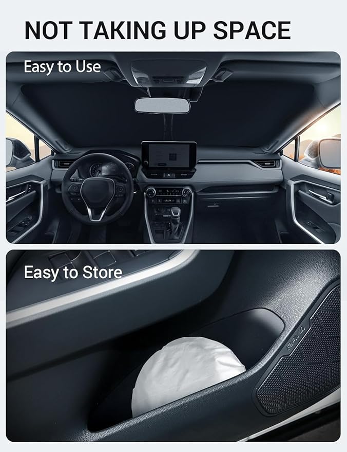 Proadsy Windshield Sun Shade for Taos 2022-2026 Foldable Front Sunshade Protector Sun Visor Blocks UV Rays Keep Car Cooler Accessories