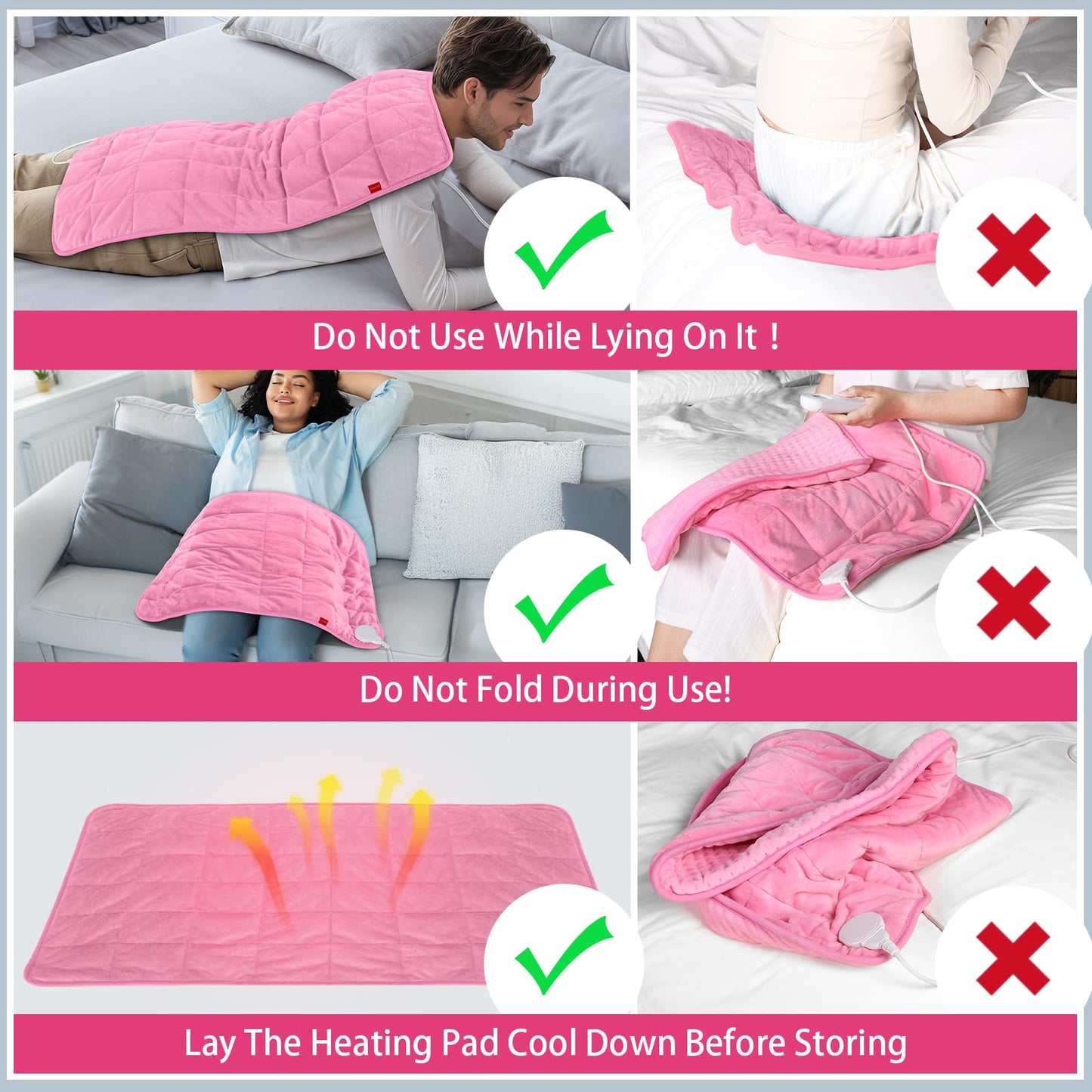 Comfytemp Weighted Heating Pad 17"×33" for Back & Cramps, Extra Large Electric Heat Pad, Birthday Days Gifts for Mom Women Men Dad, Full Body Heated Pad, Deeper Muscle & Pain Relief