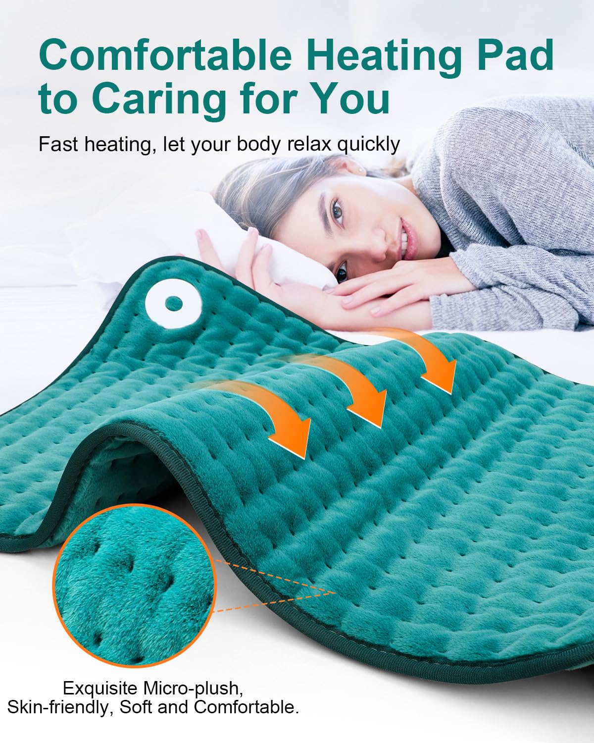 Heating Pad for Back Pain Relief with 6 Heat Settings, 4 Auto-Off, Gifts for Women Mom Men Dad, Electric Heating Pads for Cramps/Abdomen/Waist/Shoulder, Moist Dry Heat Options, 12" x 24"