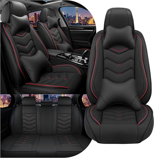 CTDS Car Seat Covers for Mazda CX-5 CX-3 CX-7 CX-9 CX-50 CX-30 CX-70 CX-90 2007-2026, Stylish Sport Seat Cover, Premium Nappa Leather Car Seat Cover.(Luxury 5 Seats/Black)