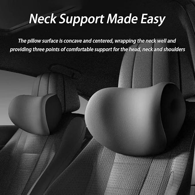 Car Lumbar Support Pillow and Car Neck Pillow Kit for Volvo S90/V90 2016-2020 2021 2022 2023 2024 2025 2026, Car Seat Neck Back Rest Pillows, Ergonomic Car Seat Headrest & Lumbar Cushion