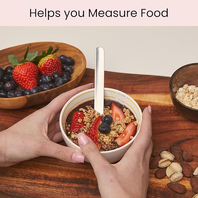 Uba Portion Control Bowl (Porcelain) for Measuring, Bariatric Diet, Diabetes (4 Pack)