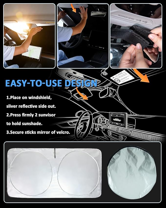 Sunshade for Range Rover Windshield Sun Shade for 2013-2021 Land Rover Range Rover (Does NOT fit Range Rover Sport) Accessories Front Window Shield Cover Sun Visor Protector Cool Interior Save Space
