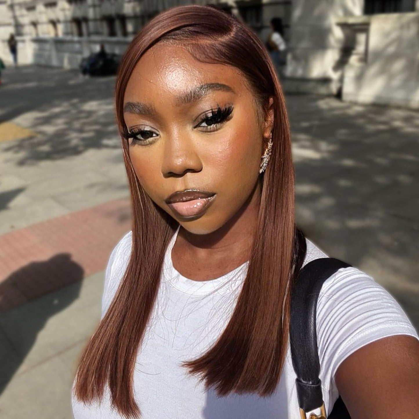 Huiwanyan Brown Straight Lace Front Wigs Human Hair 13X4 Hd Glueless Lace Frontal Human Hair Wigs For Black Women 180% Density C