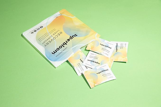 superbloom Recovery Liver Support - 2 Pack | Liver Detox with DHM, Turmeric, Milk Thistle | 10 Sachets, 20 Capsules | Enjoy The Night, Own The Morning